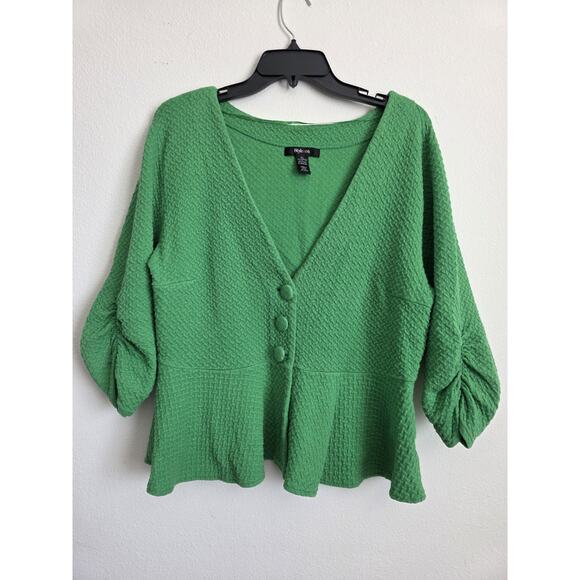 Style & Co Green Blazer Cardigan 3 Button 3/4 Sleeve Sz XL - Picture 1 of 8